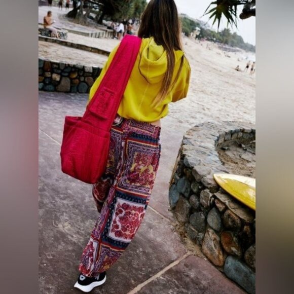 NWT Free People Movement Slouchy Multicolored Tapestry Printed Pants - Picture 2 of 7